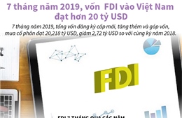 Vốn FDI vào Việt Nam đạt hơn 20 tỷ USD trong 7 tháng năm 2019