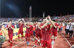 Niềm vui sau trận đấu của các tuyển thủ Việt Nam