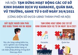 Hà Nội: Tạm dừng hoạt động các cơ sở kinh doanh dịch vụ karaoke, quán bar, vũ trường, game 