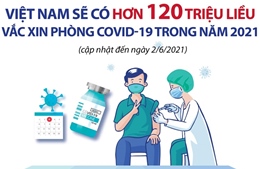 Việt Nam có hơn 120 triệu liều vaccine phòng COVID-19 trong năm 2021