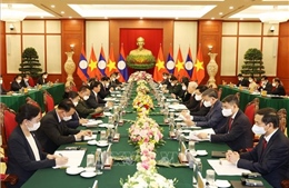 Tổng Bí thư Nguyễn Phú Trọng hội đàm với Tổng Bí thư, Chủ tịch nước Lào 