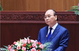Chủ tịch nước Nguyễn Xuân Phúc phát biểu tại Kỳ họp Quốc hội Lào 