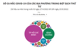 Số ca mắc COVID-19 của các địa phương trong đợt dịch thứ tư