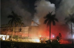 Cháy lớn thiêu rụi gần 1.000 m2 vuông nhà xưởng ở Hải Phòng