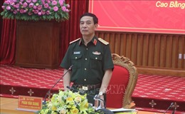 Bộ trưởng Bộ Quốc phòng làm việc với Tỉnh ủy Cao Bằng