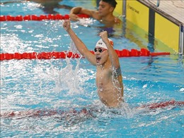 VĐV Phạm Thanh Bảo phá kỷ lục SEA Games nội dung 100m bơi ếch