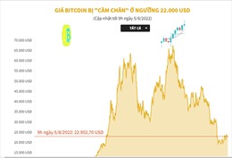 Giá Bitcoin bị &#39;cầm chân&#39; ở ngưỡng 22.000 USD