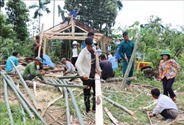 Quảng Ngãi: Chung tay giúp người dân vùng cao dựng lại nhà sau bão Noru