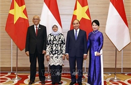 Chủ tịch nước và Phu nhân chủ trì tiệc chiêu đãi chào mừng Tổng thống Singapore và Phu quân