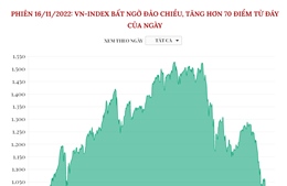 Phiên 16/11/2022: VN-Index bất ngờ đảo chiều tăng hơn 70 điểm từ đáy của ngày