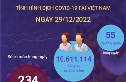 Ngày 29/12: Có 234 ca COVID-19 mới, 55 F0 khỏi bệnh