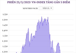 Phiên 23/3/2023: VN-Index tăng 4,56 điểm