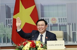 Chủ tịch Quốc hội Vương Đình Huệ hội đàm trực tuyến với Uỷ viên trưởng Nhân đại toàn quốc Trung Quốc 