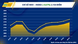 Giá cà phê tăng &#39;sốc&#39;, chỉ số hàng hóa MXV-Index tăng phiên thứ sáu
