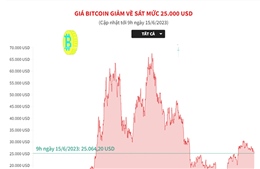 Giá Bitcoin giảm về sát mức 25.000 USD