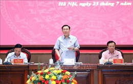 Chủ tịch Quốc hội làm việc với Ban Thường vụ Thành ủy Hà Nội