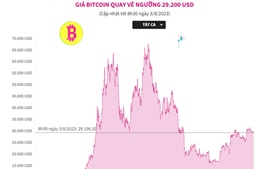 Giá Bitcoin quay về ngưỡng 29.200 USD