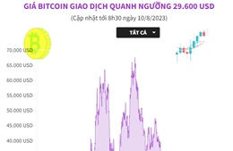 Giá Bitcoin giao dịch quanh ngưỡng 29.600 USD