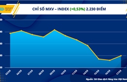 Giá hàng hoá nguyên liệu thế giới chấm dứt chuỗi suy yếu
