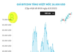 Giá Bitcoin tăng vượt mốc 26.000 USD