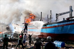 Vụ cháy lớn tại Khu sửa chữa tàu thuyền ở Phan Thiết: Khẩn trương điều tra nguyên nhân
