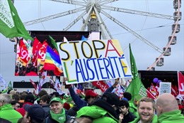 Tuần hành ở Brussels (Bỉ) phản đối chính sách &#39;thắt lưng buộc bụng&#39; của EU