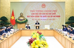 Thủ tướng làm việc với cán bộ chủ chốt Học viện Chính trị quốc gia Hồ Chí Minh