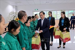 Đoàn công tác của Bộ Ngoại giao làm việc tại Hòa Bình và tặng quà công nhân lao động