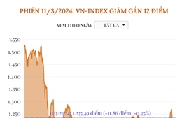 Phiên 11/3/2024: VN-Index giảm gần 12 điểm