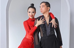 Cặp VĐV Trung Hòa, Mỹ Trang tham dự Giải Vô địch thế giới Dancesport hạng tuổi trung niên