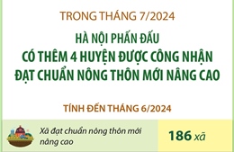 Trong tháng 7/2024: Hà Nội phấn đấu có thêm 4 huyện đạt chuẩn nông thôn mới nâng cao