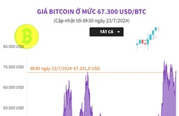 Giá Bitcoin ở mức 67.300 USD/BTC