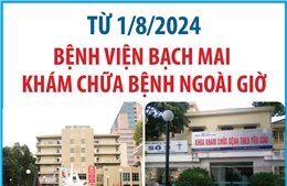 Bệnh viện Bạch Mai khám chữa bệnh ngoài giờ từ 1/8/2024