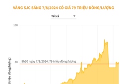 Vàng SJC sáng 7/8/2024 có giá 79 triệu đồng/lượng