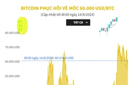 Bitcoin phục hồi về mốc 60.000 USD/BTC