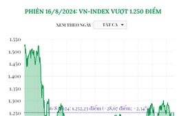 Phiên 16/8/2024: VN-Index vượt 1.250 điểm