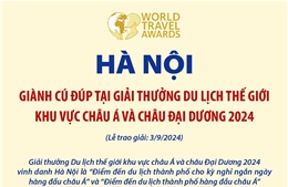 Hà Nội giành cú đúp tại Giải thưởng Du lịch thế giới khu vực châu Á và châu Đại Dương 2024