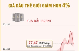 Giá dầu thế giới giảm hơn 4%