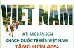 10 tháng, khách quốc tế đến Việt Nam tăng hơn 40%