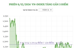 Phiên 6/12/2024: VN-Index tăng gần 3 điểm