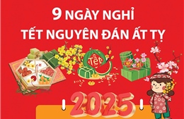 Lịch nghỉ Tết Nguyên đán Ất Tỵ 2025