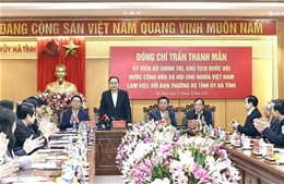 Chủ tịch Quốc hội Trần Thanh Mẫn làm việc với Ban Thường vụ Tỉnh uỷ Hà Tĩnh