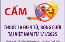 Cấm thuốc lá điện tử, bóng cười tại Việt Nam từ 1/1/2025