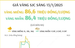 Giá vàng SJC sáng 13/1/2025