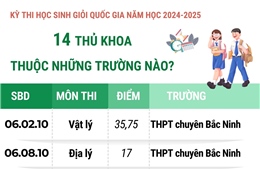 Kỳ thi chọn học sinh giỏi quốc gia 2024-2025: 14 thủ khoa thuộc những trường nào?