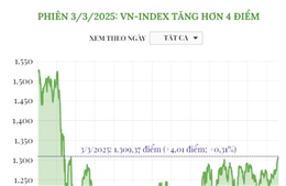 Phiên 3/3/2025: VN-Index tăng hơn 4 điểm