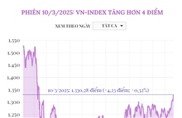 Phiên 10/3/2025: VN-Index tăng hơn 4 điểm