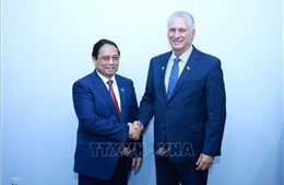 Thủ tướng Phạm Minh Chính hội kiến Chủ tịch Cuba Miguel Diaz Canel