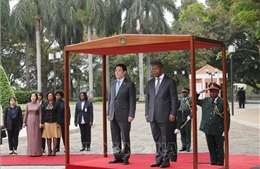Lễ tiễn Chủ tịch nước Lương Cường và Phu nhân thăm cấp Nhà nước Angola