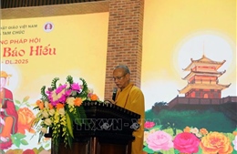 Hàng ngàn tăng ni phật tử tham dự Lễ Vu lan báo hiếu tại Chùa Tam Chúc
